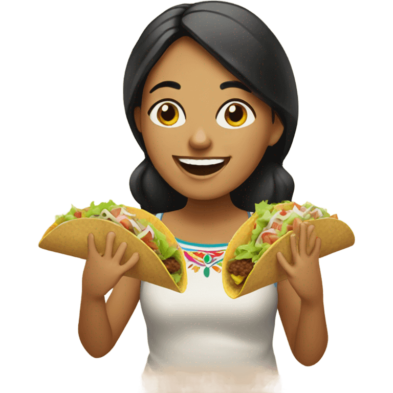 Mexican girl eating tacos  emoji