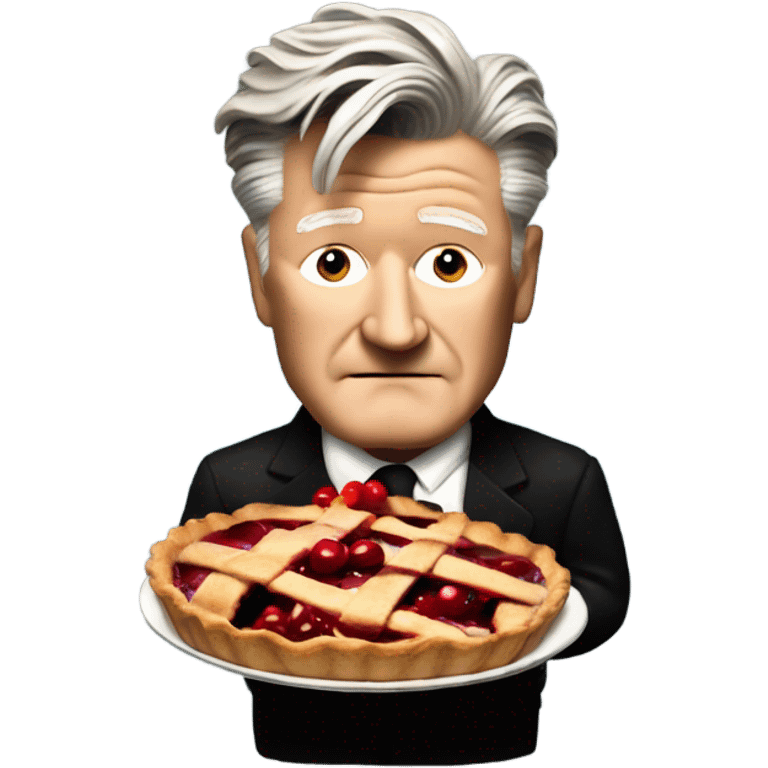 david lynch holding a slice of cherry pie emoji