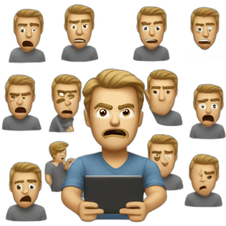 Programmer getting angry with his team emoji