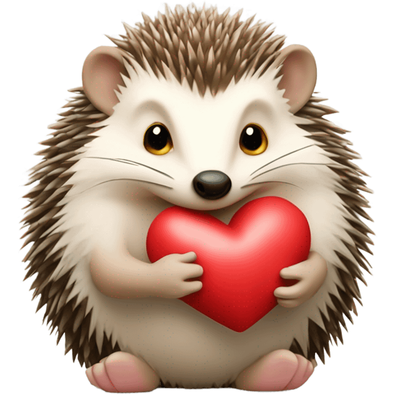 the hedgehog holds the heart emoji