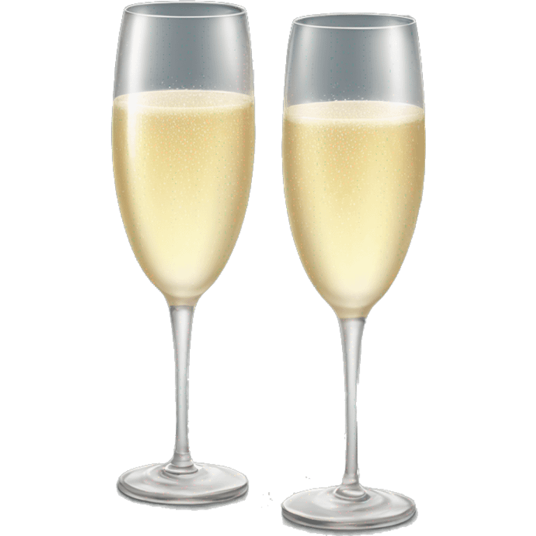 Two realistic champagne glasses emoji