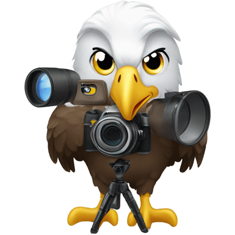 Bald eagle with camera emoji