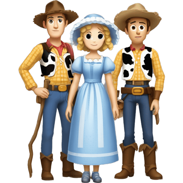 Little Bo peep and woody full body  emoji