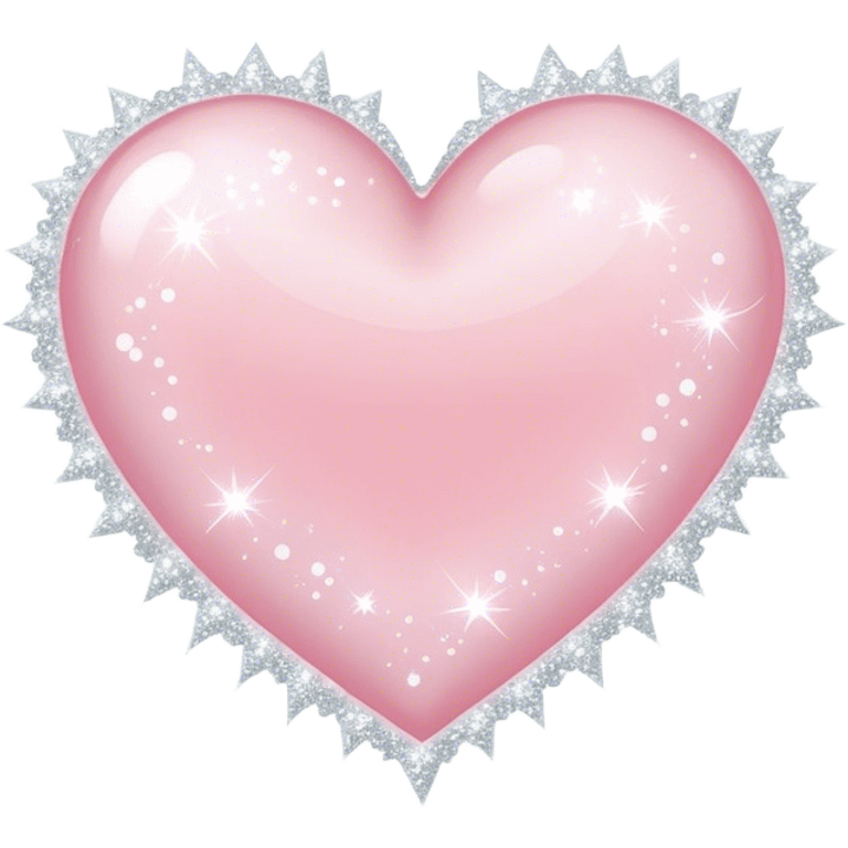 light pink heart with big white sparkles emoji