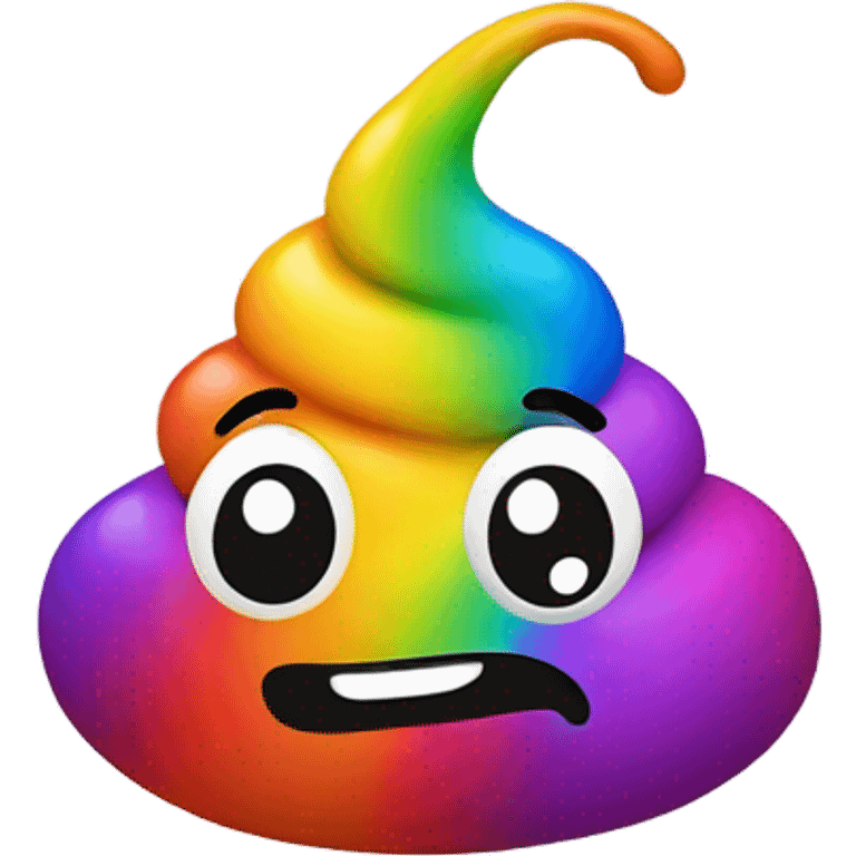 Rainbow poop emoji