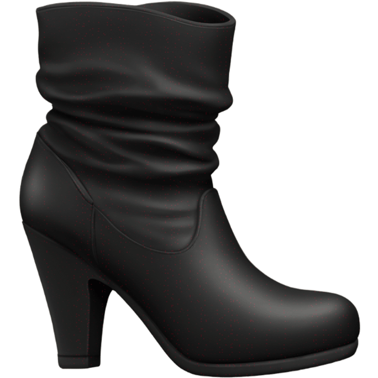 black heeled slouched leather boot emoji