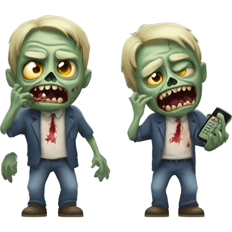 zombi con telefono in  emoji