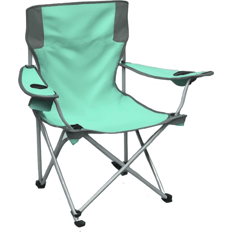 Realistic mint green camping folding chair isolated.  emoji