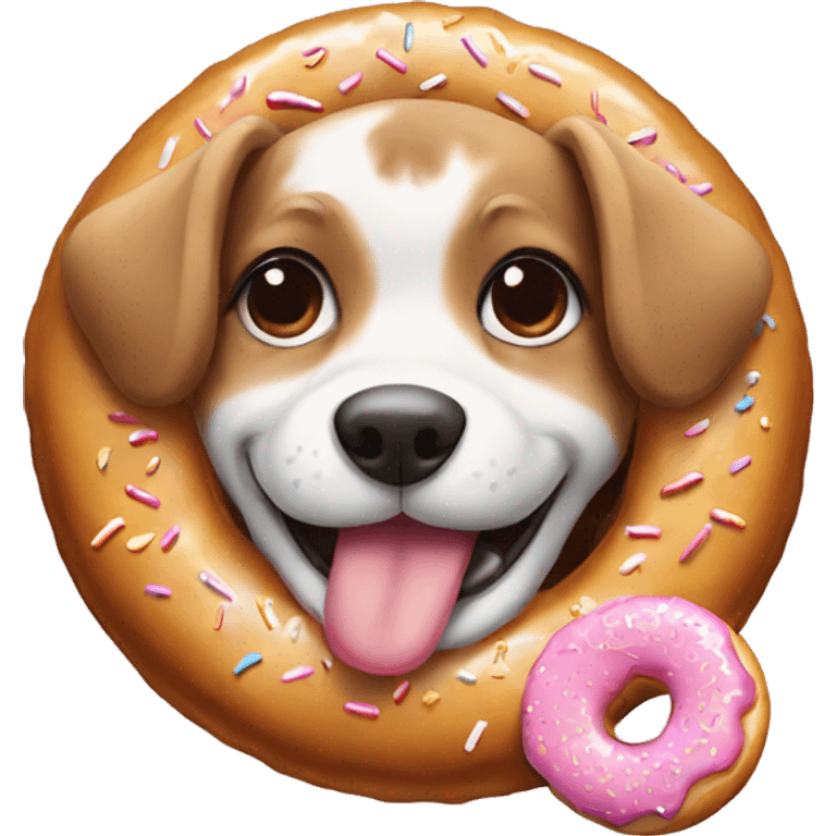 Puppy eating donut emoji