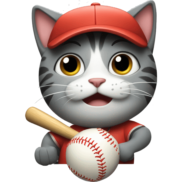 cat playing baseball emoji