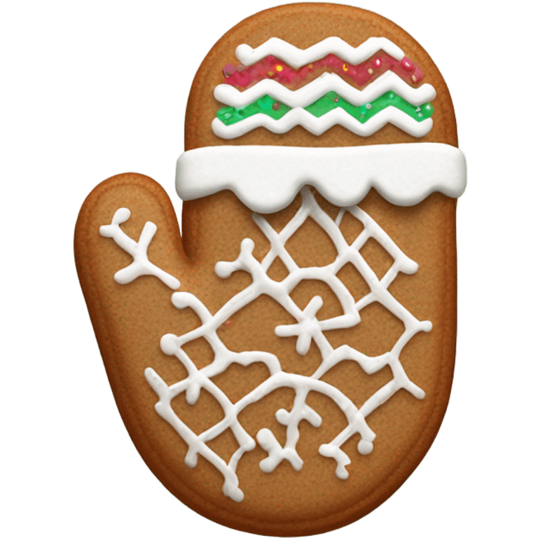 Gingerbread mitten emoji