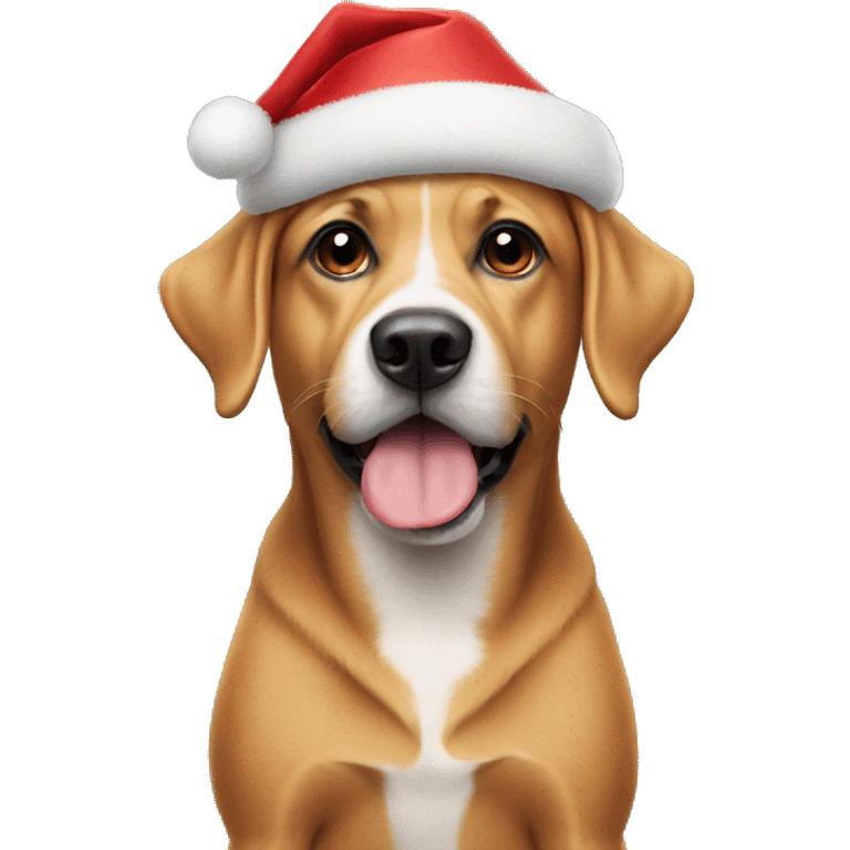 Dog wearing Xmas hat  emoji