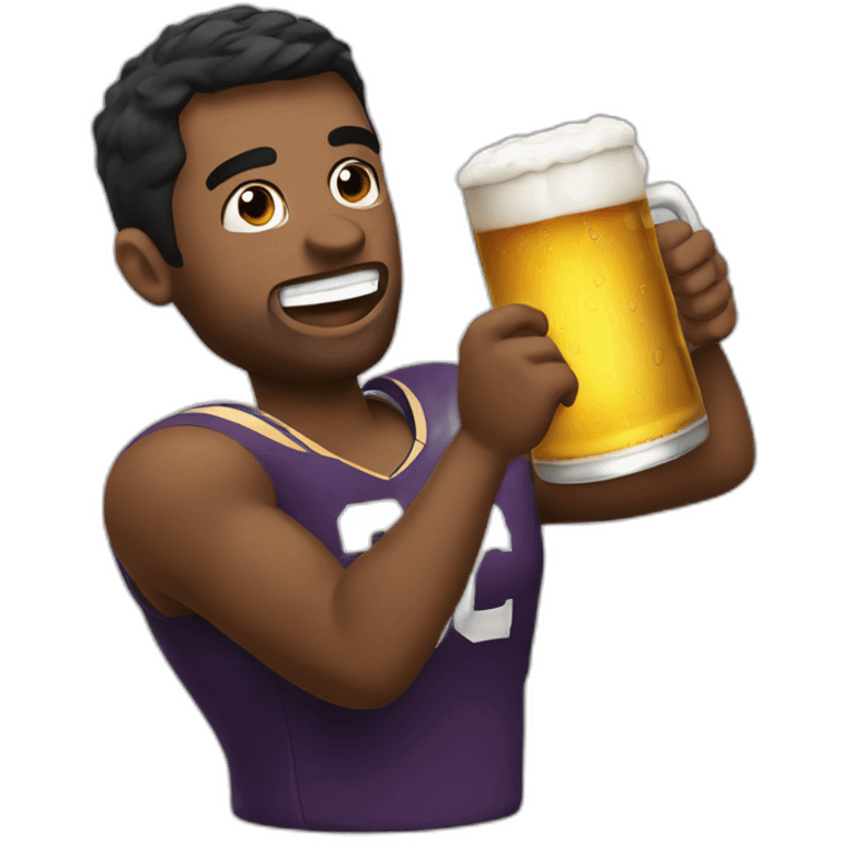 drinking beer football emoji