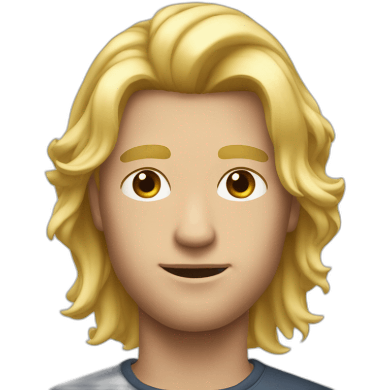 Homme cheveux long blond emoji