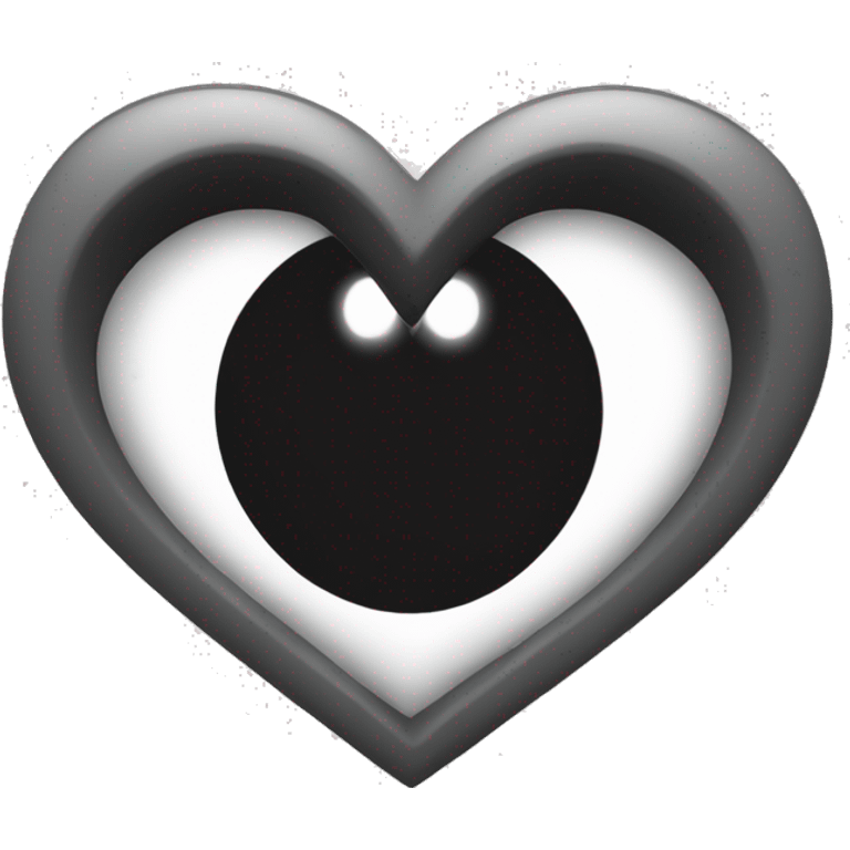 A black heart with one white eye in the middle  emoji