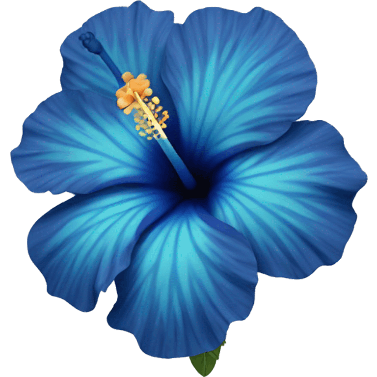 Blue hibiscus emoji