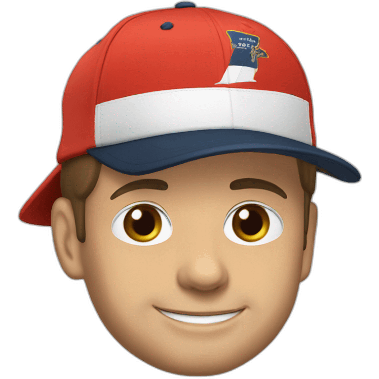 Emmanuel Macron avec une casquette emoji