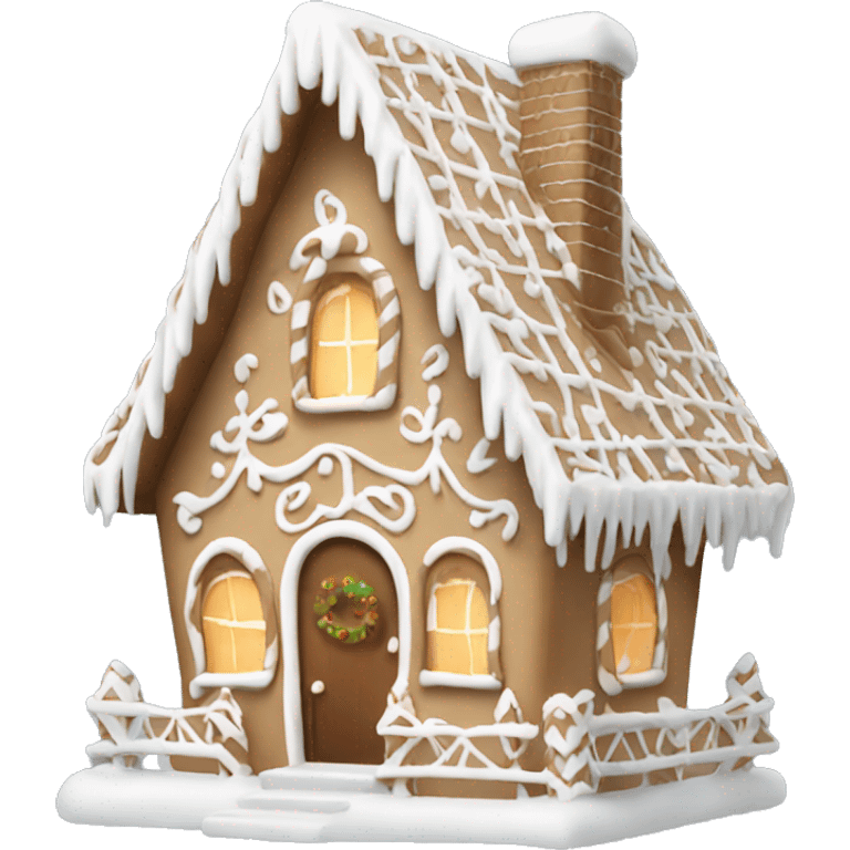 Cosy white gingerbread house  emoji