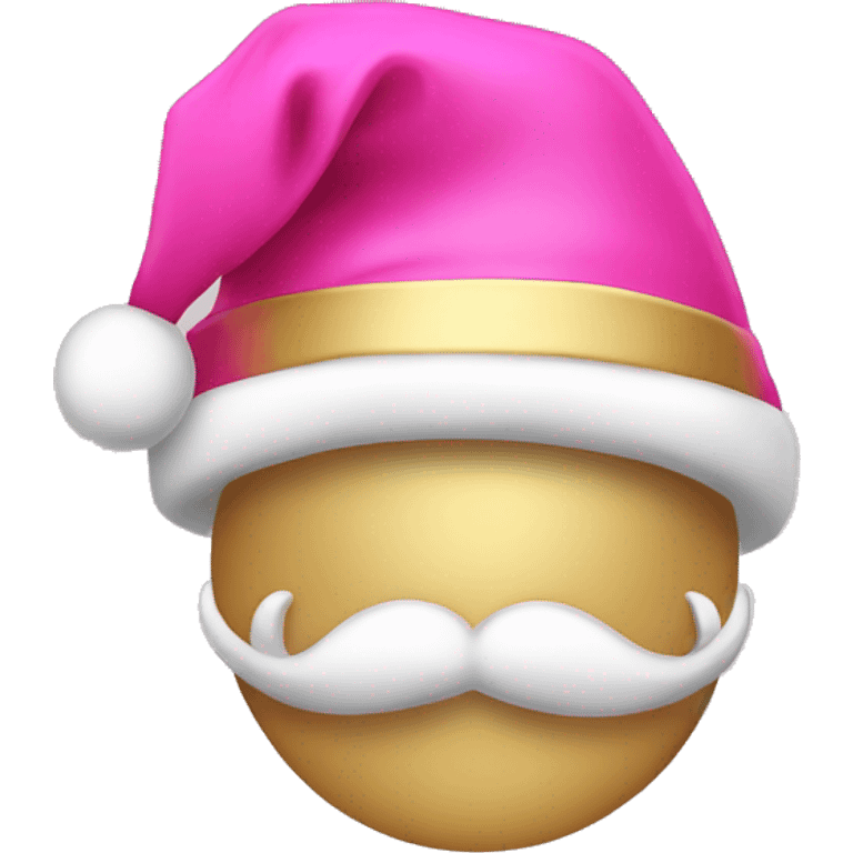 pink and gold santa hat with a bow emoji