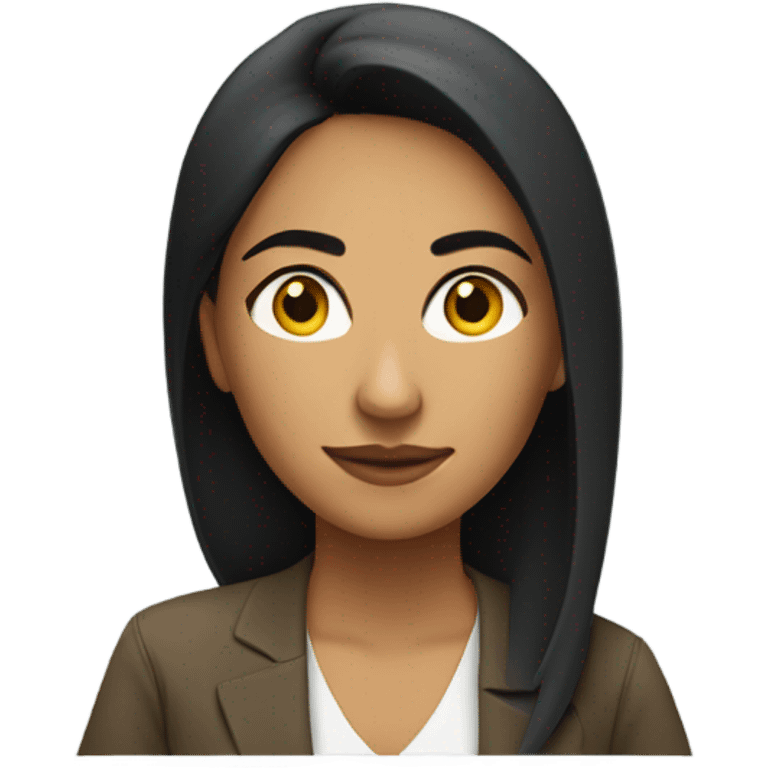 Hispanic lady using laptop emoji