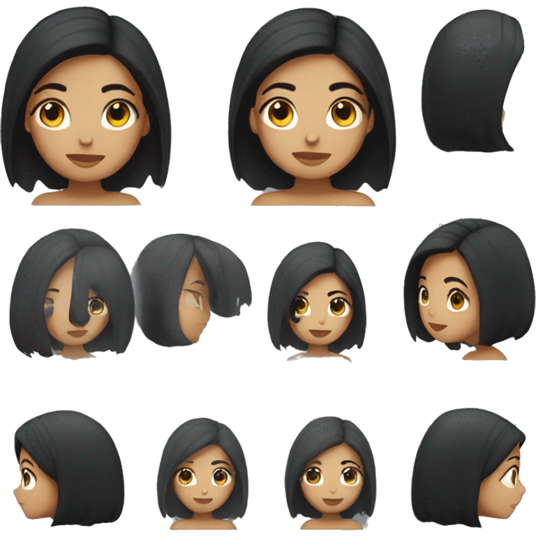 Girl with black hair emoji