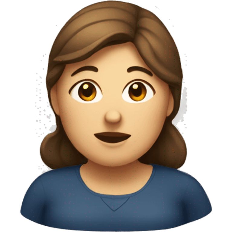 Fat brown hair woman emoji