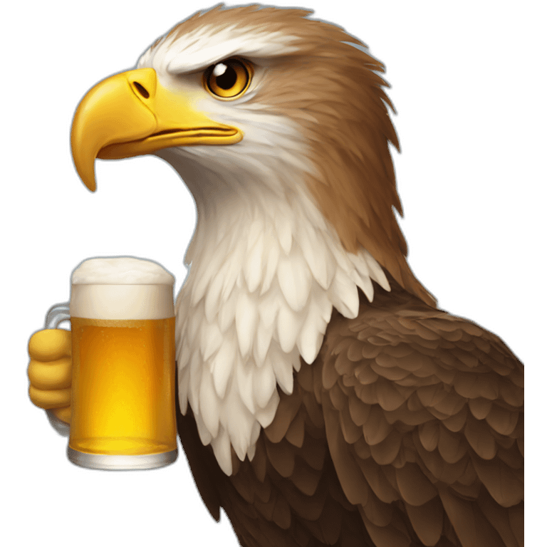 Eagle drinking beer emoji