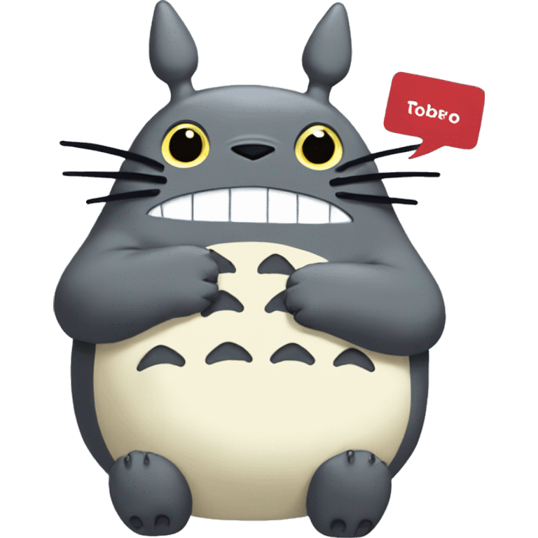 totoro with a card saying roberta emoji