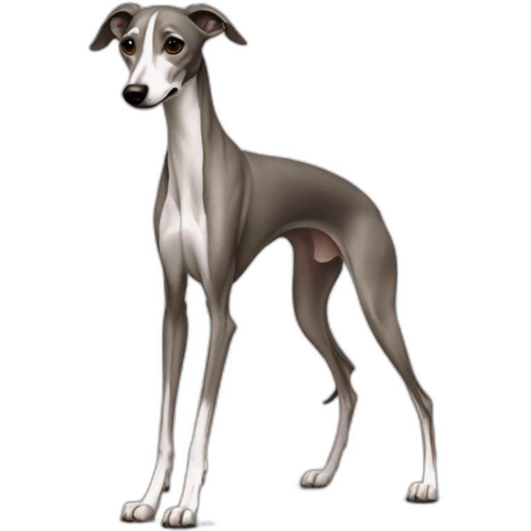 Skinny all back whippet walking emoji