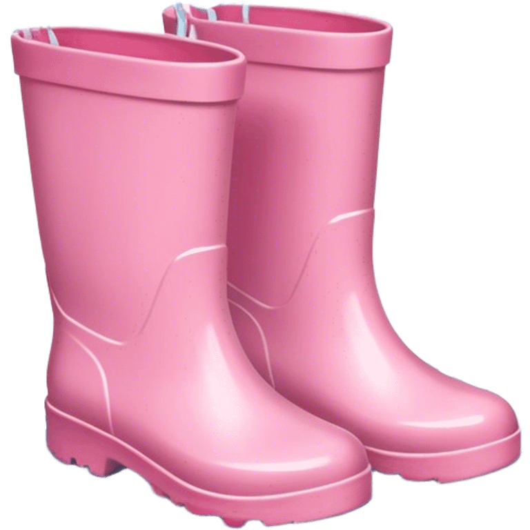 Kids light pink rain boots splashing in puddle emoji