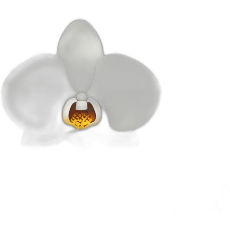 kawaii white orchid emoji