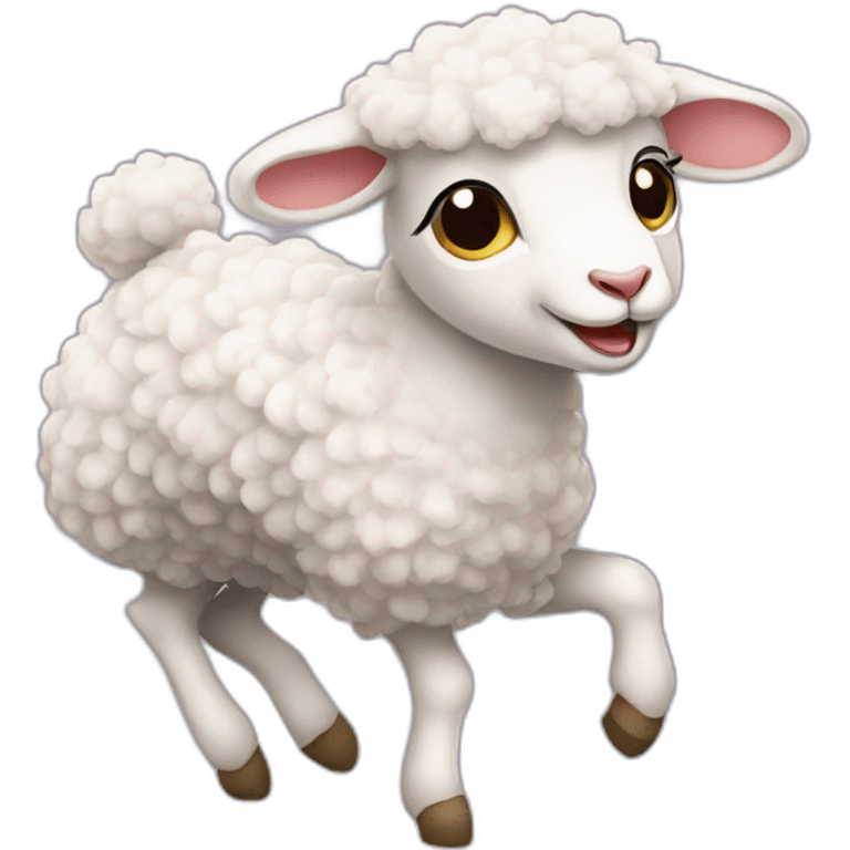 Lamb dancing french cancan emoji