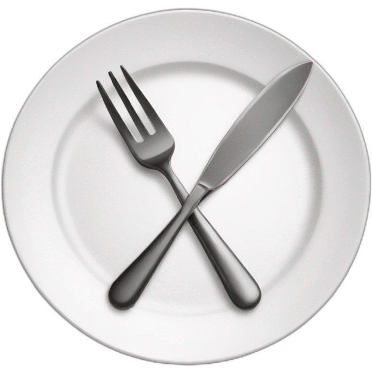 knife and fork on a plate emoji