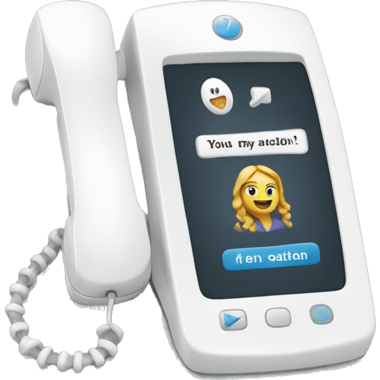 a phone with call to action on a screen emoji