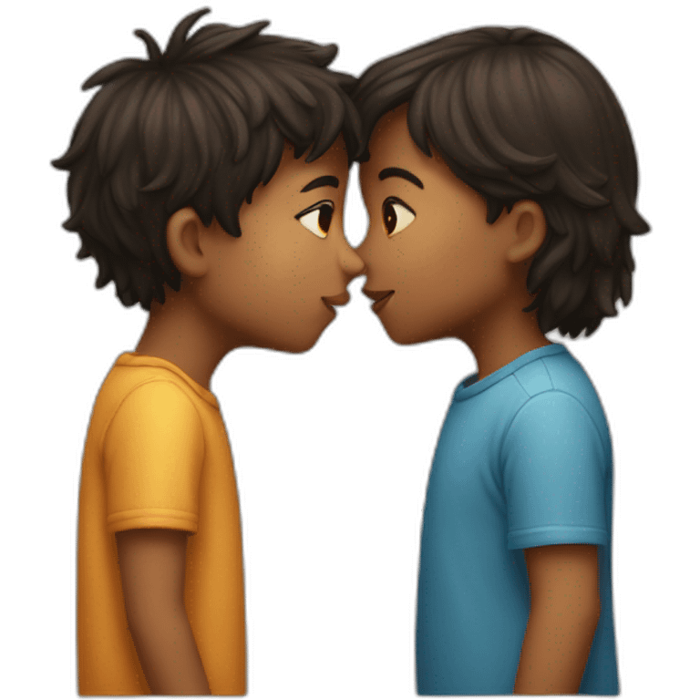 kiss between boy and girl emoji