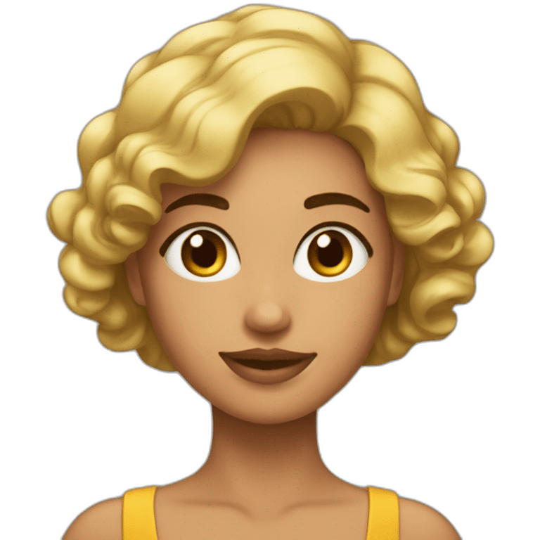 chica morena pelo al lado emoji