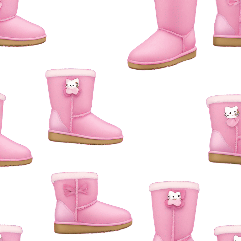 Pink hello kitty uggs emoji