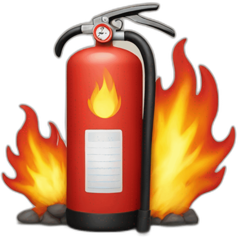 everything is on fire but i have a fire extinguisher emoji