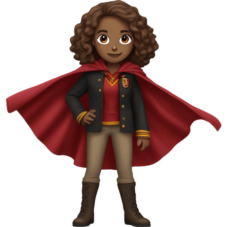 Hermione granger, figure with cape gryffindor emoji