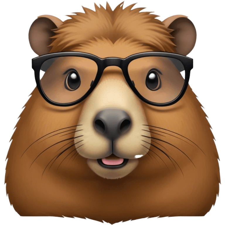 Capybara with black glasses emoji