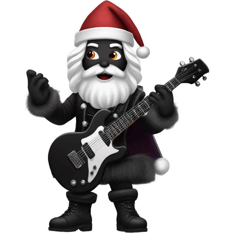 Goth Santa Claus playing the guitar  emoji