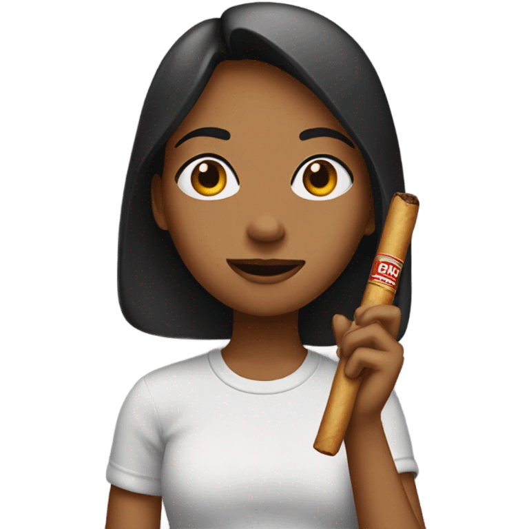 Girl with a blunt emoji