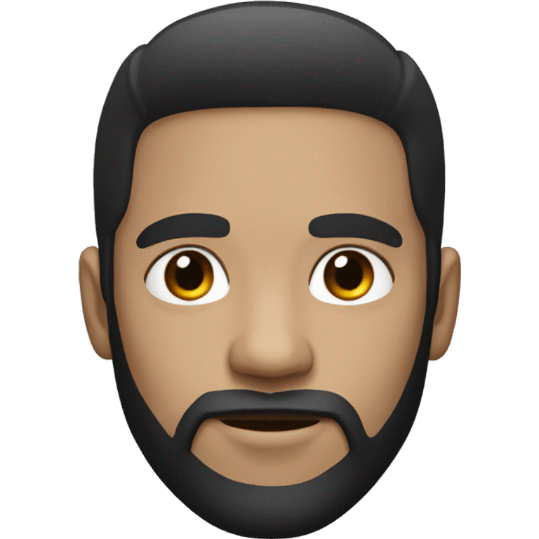 light skin man with black hair, beard and thick eyebrows emoji