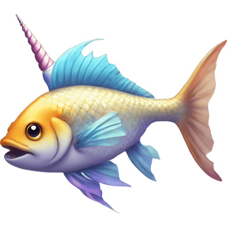 fish with unicorn horn emoji