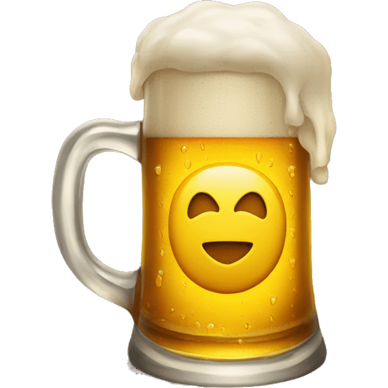 A heart inside a stein of beer emoji