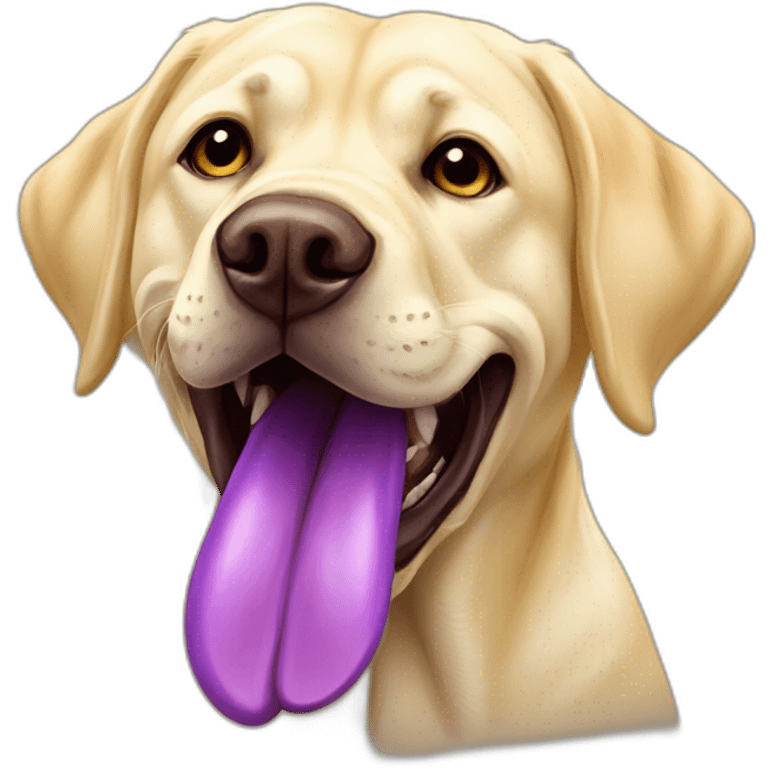 Yellow Labrador Dogue with purple tongue::2 emoji