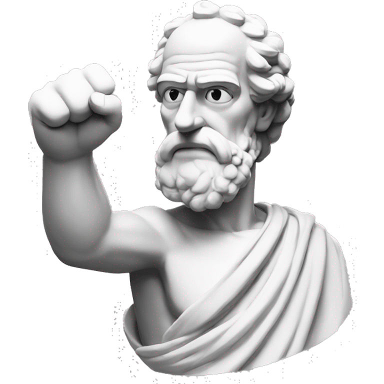 ancient greek philosopher shakes fist at sky in Simpsons style emoji