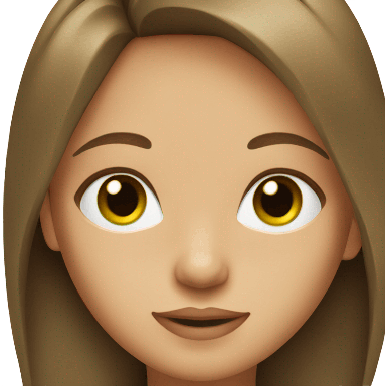 Girl that has green eyes and brown straight hair, her hair is layered emoji