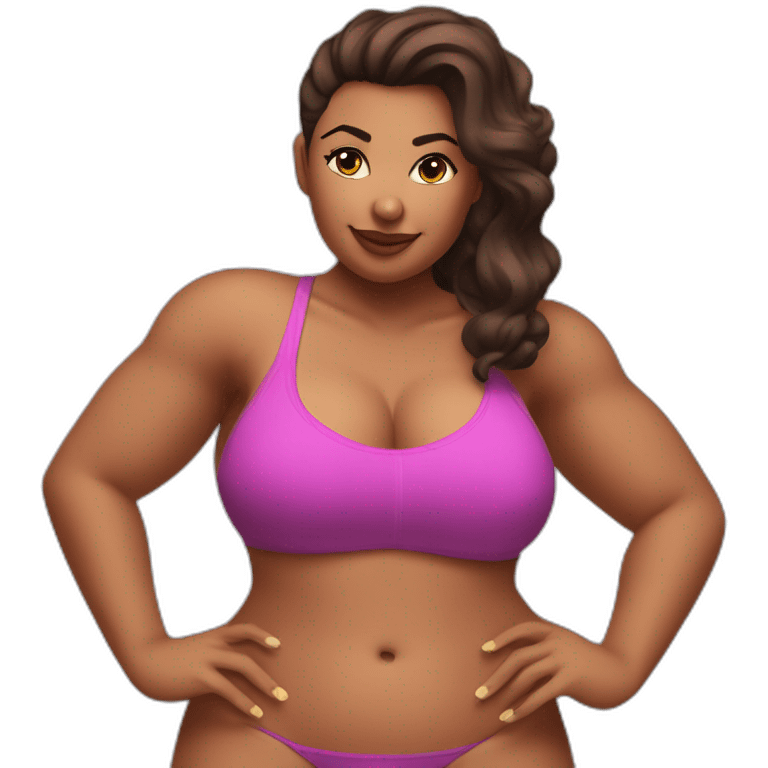 Slim-Thicc woman swimsuit posing (athletic build, perfect body, hourglass figure) emoji