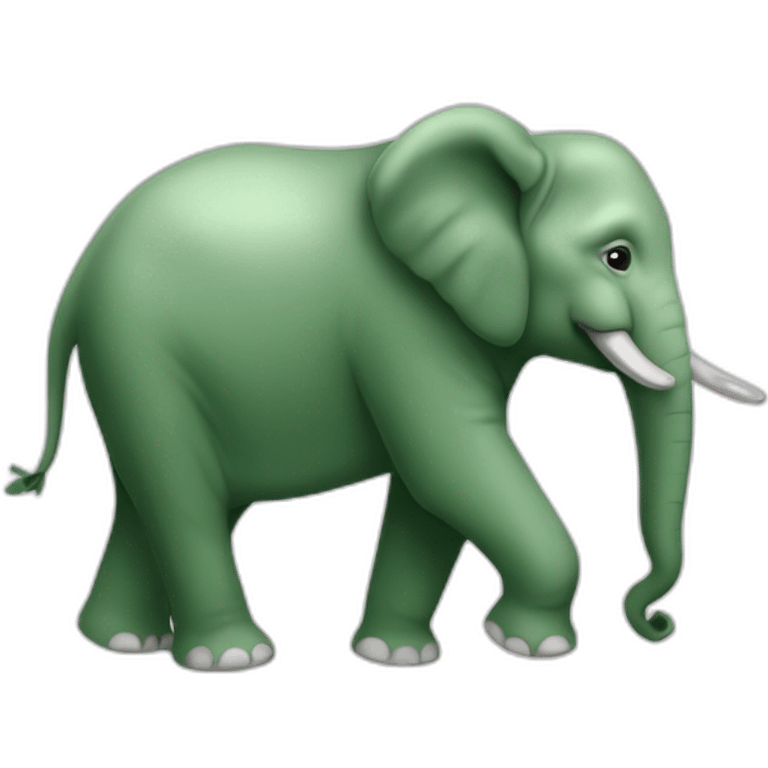 Éléphant avec une tête verte emoji